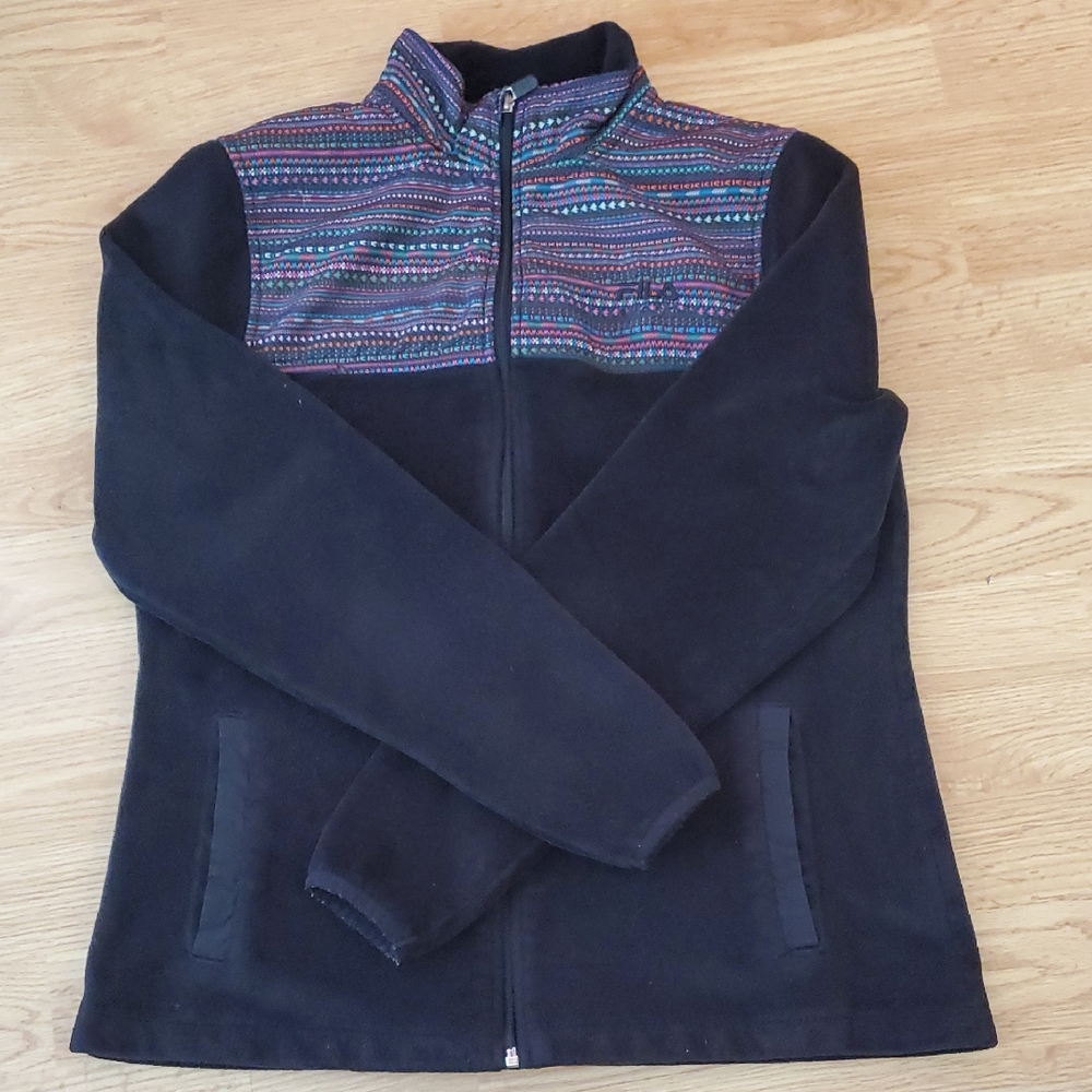 Fila Sport Women's Black Jacket with Multicolor Pattern Size Small